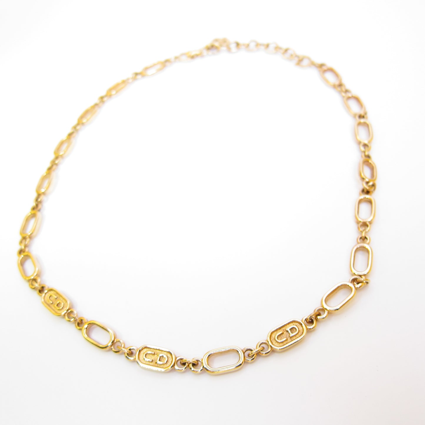 Christian Dior Vintage CD Logo Golden Necklace