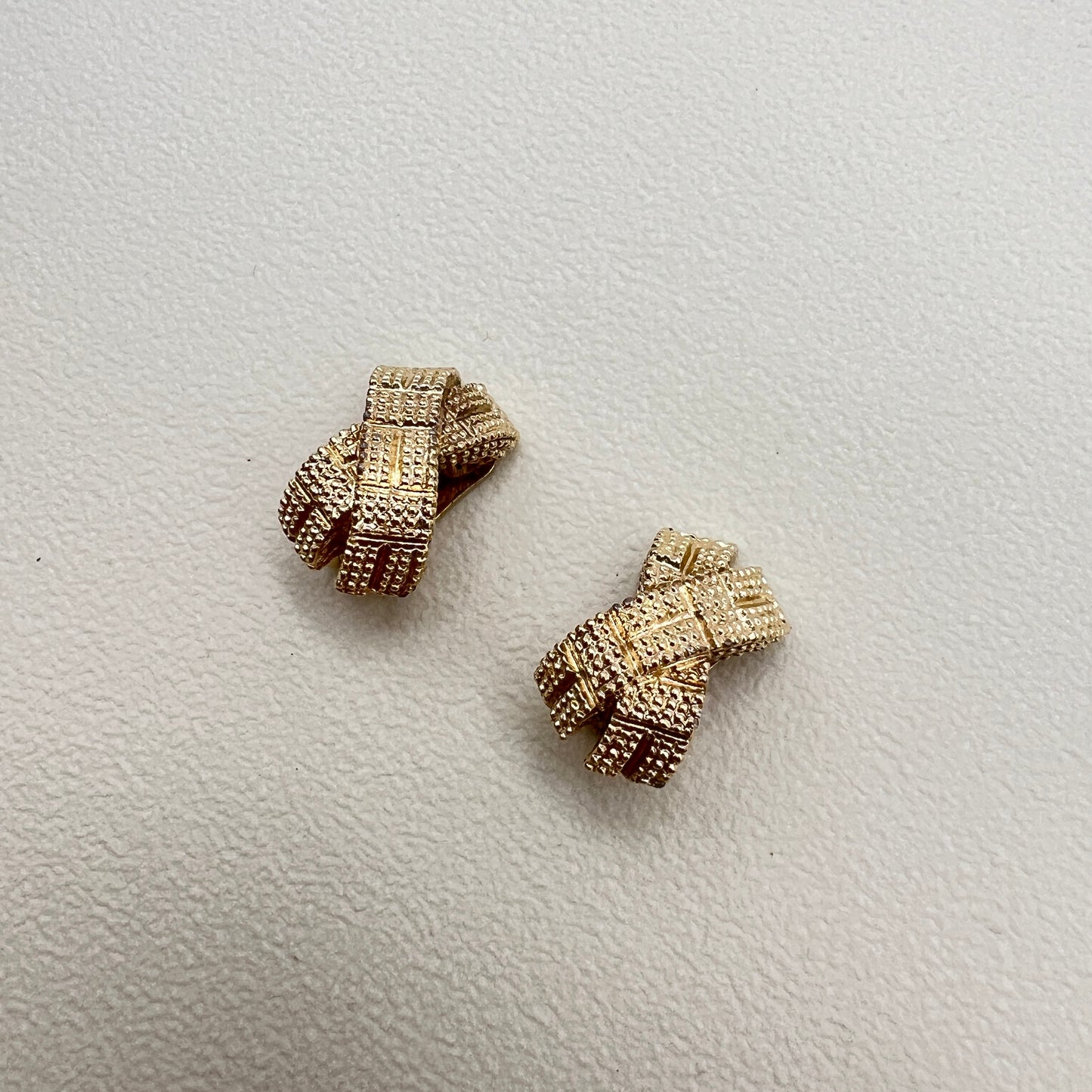 Christian Dior Vintage Stylish Cross Golden Clip-on Earrings