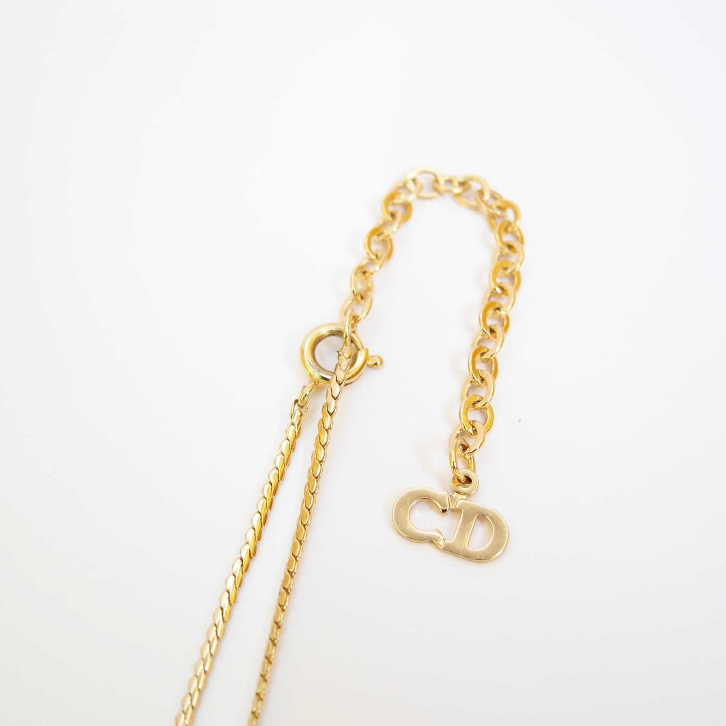 Christian Dior Vintage CD Logo Golden Necklace