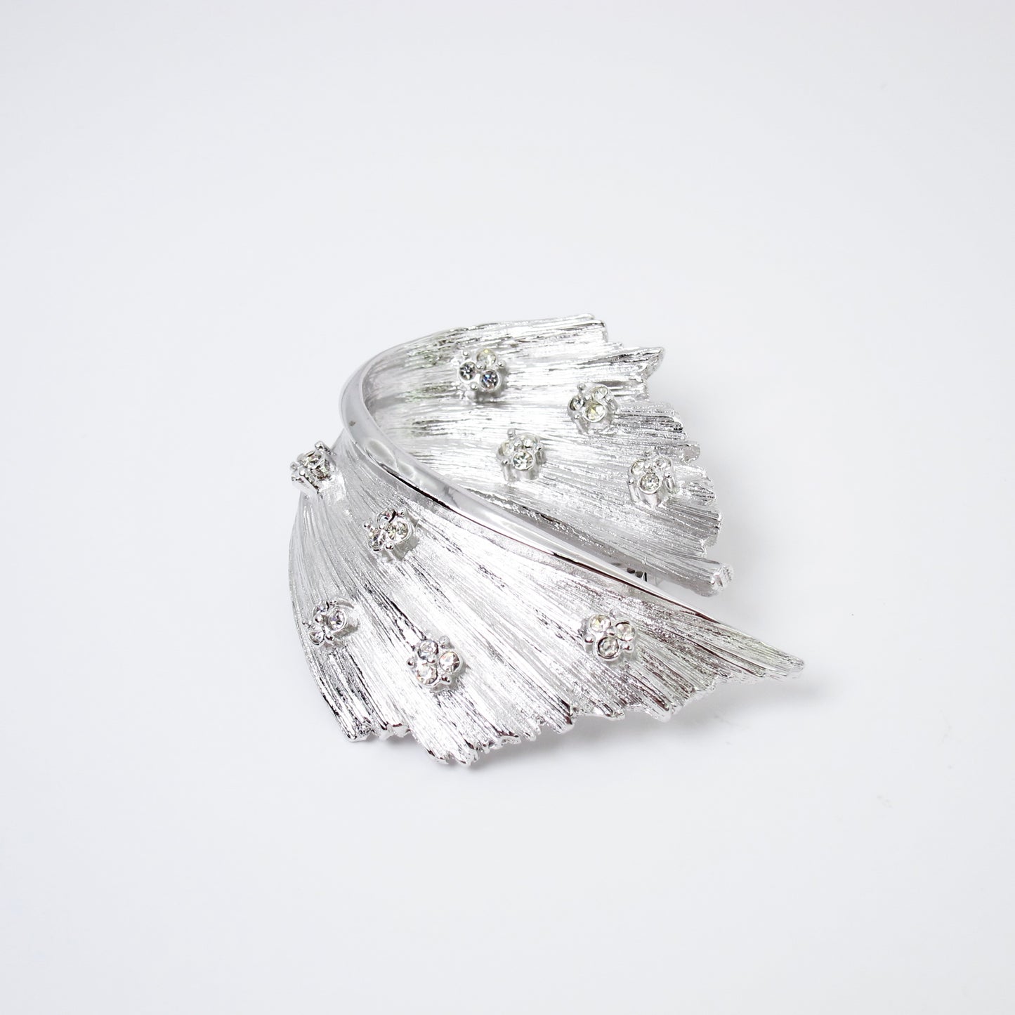 Givenchy Vintage Stylish Rhinestone Silver Brooch