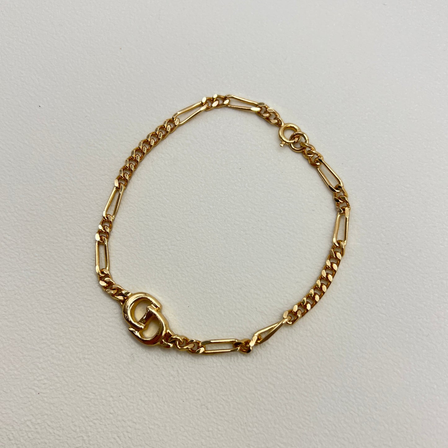 Christian Dior Vintage CD Logo Golden Bracelet