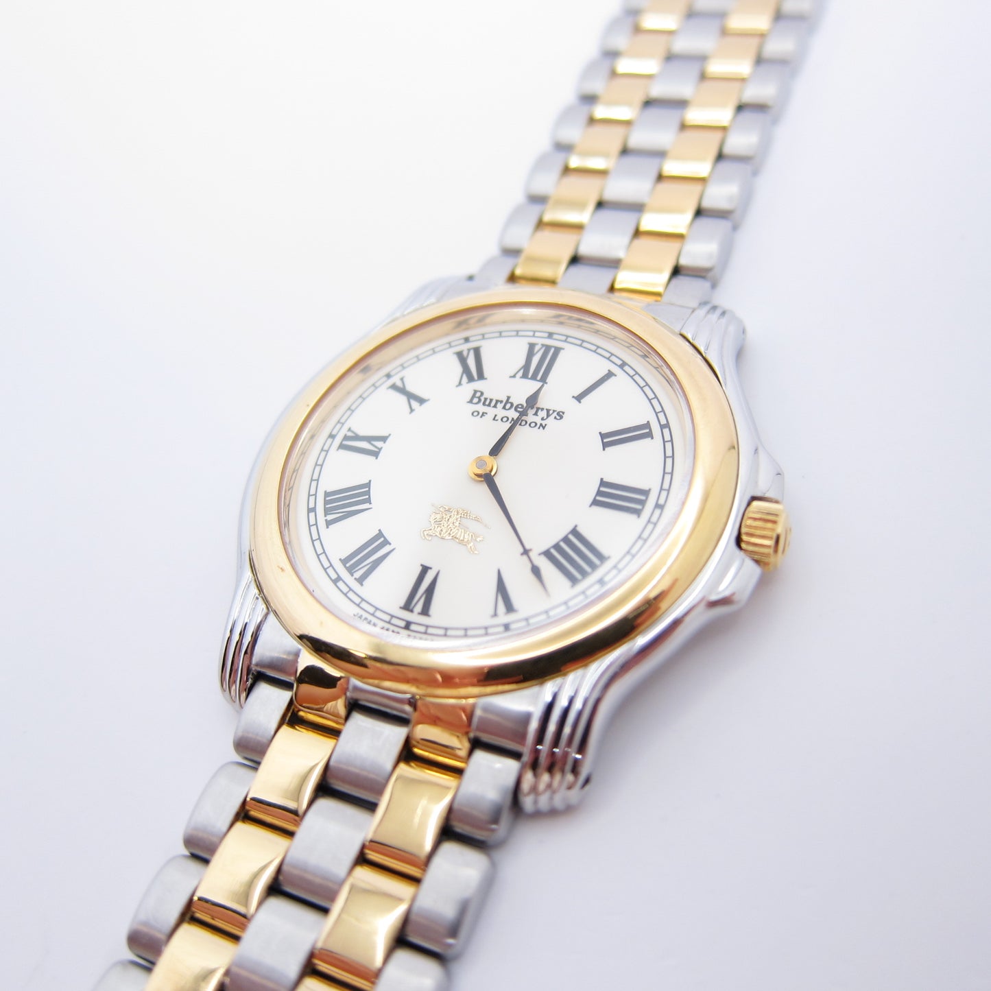 Burberry Vintage Round White Face Two Tone Watch