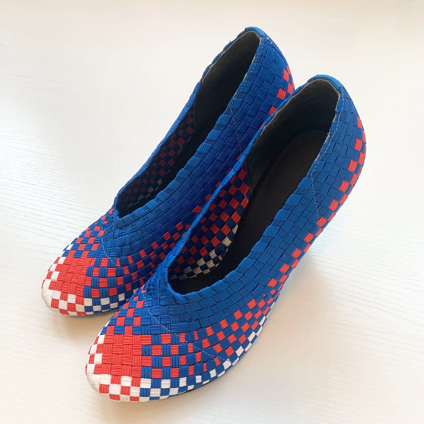Alexander Wang Vintage Red Blue and White Checked Heels