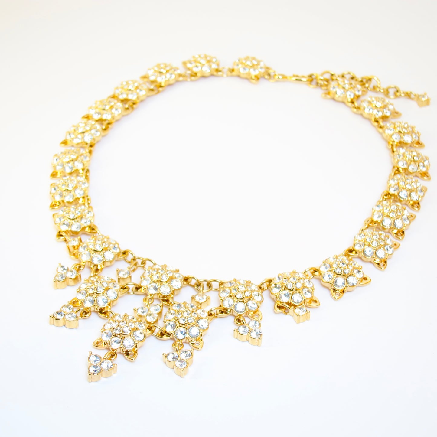 Monet Vintage Rhinestone Golden Necklace