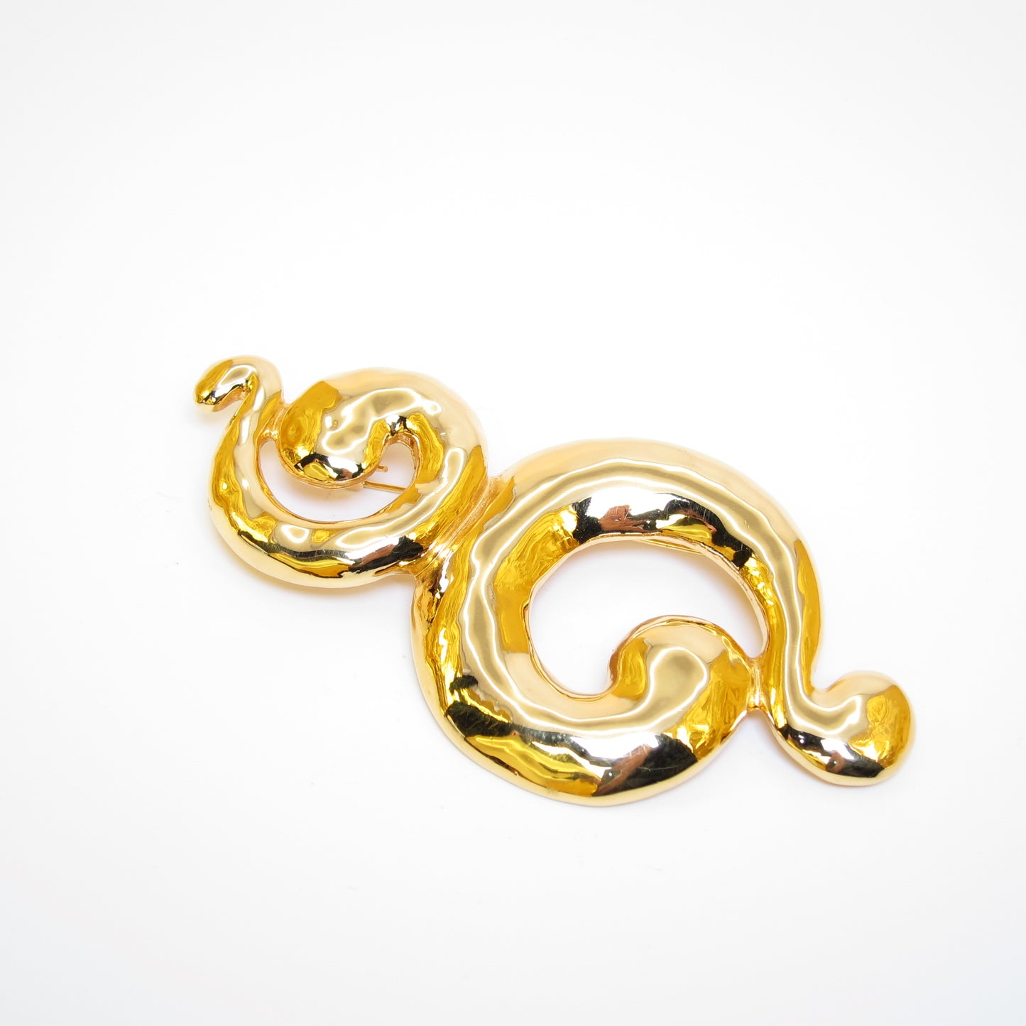 Yves Saint Laurent Vintage Spiral Motif Golden Brooch
