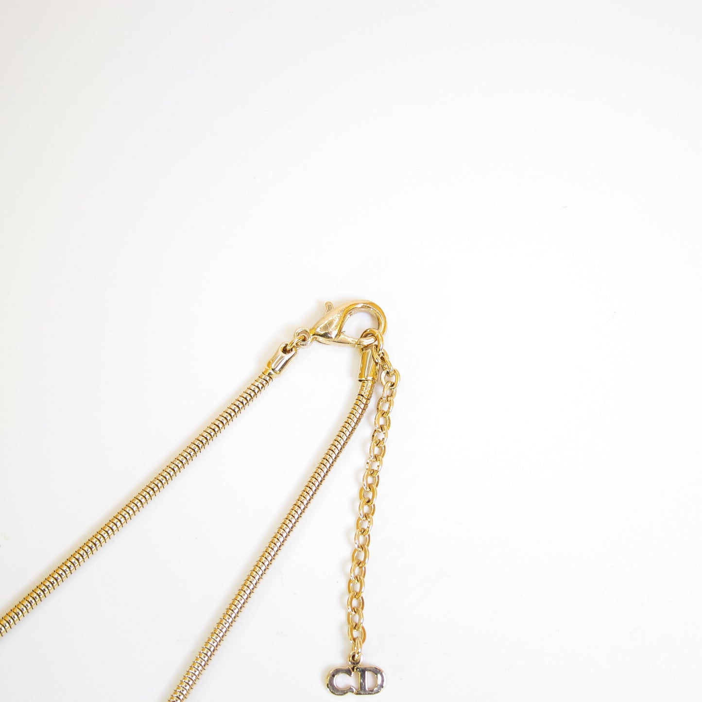 Christian Dior Vintage Stylish Rhinesteone Golden Necklace