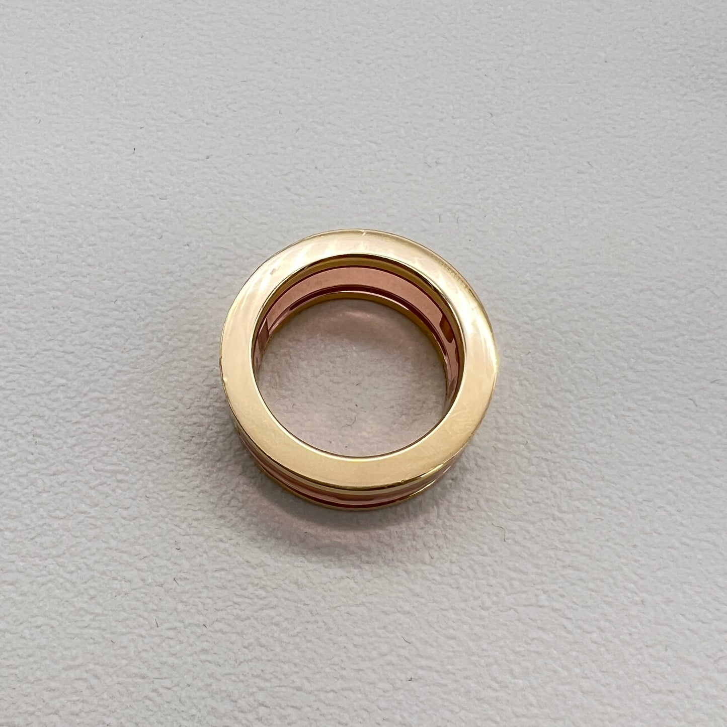 Fendi Vintage O'lock Pink and Golden Ring #M