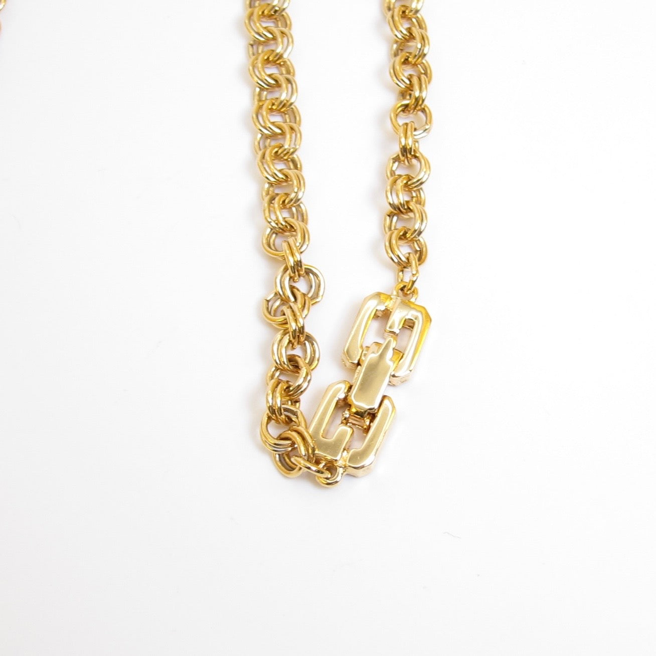 Givenchy Vintage GG Logo Golden Long Necklace