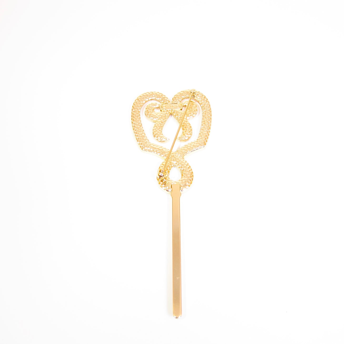 Christian Dior Vintage Ribbon Key Motif Golden Brooch