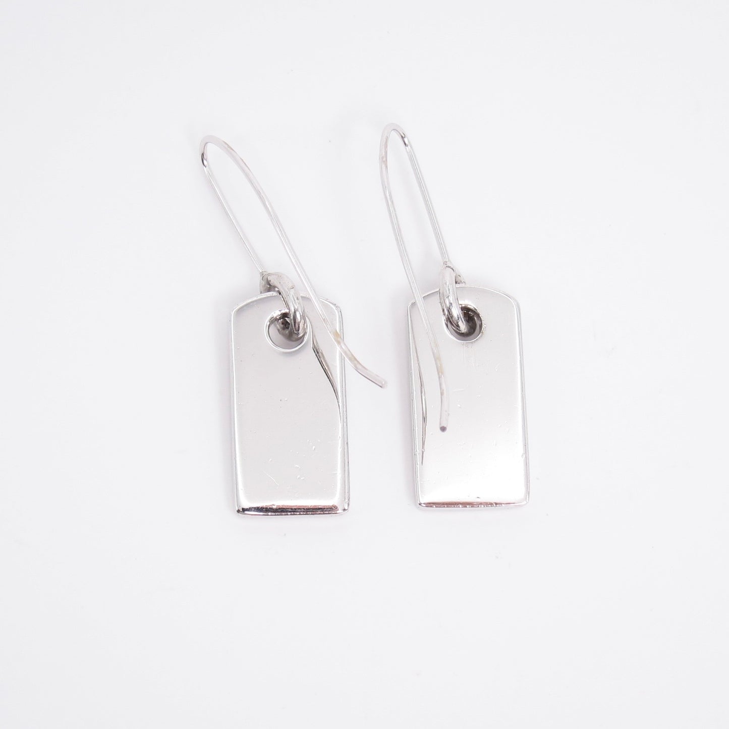 Christian Dior Vintage Dior Logo and Rhinestone Silver Tag Earrings