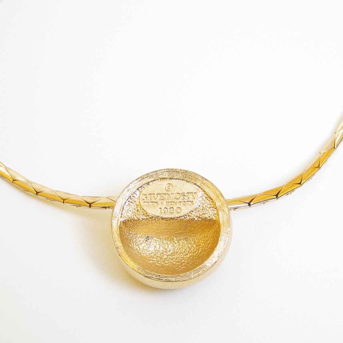 Givenchy Vintage G Dome Pendant Necklace