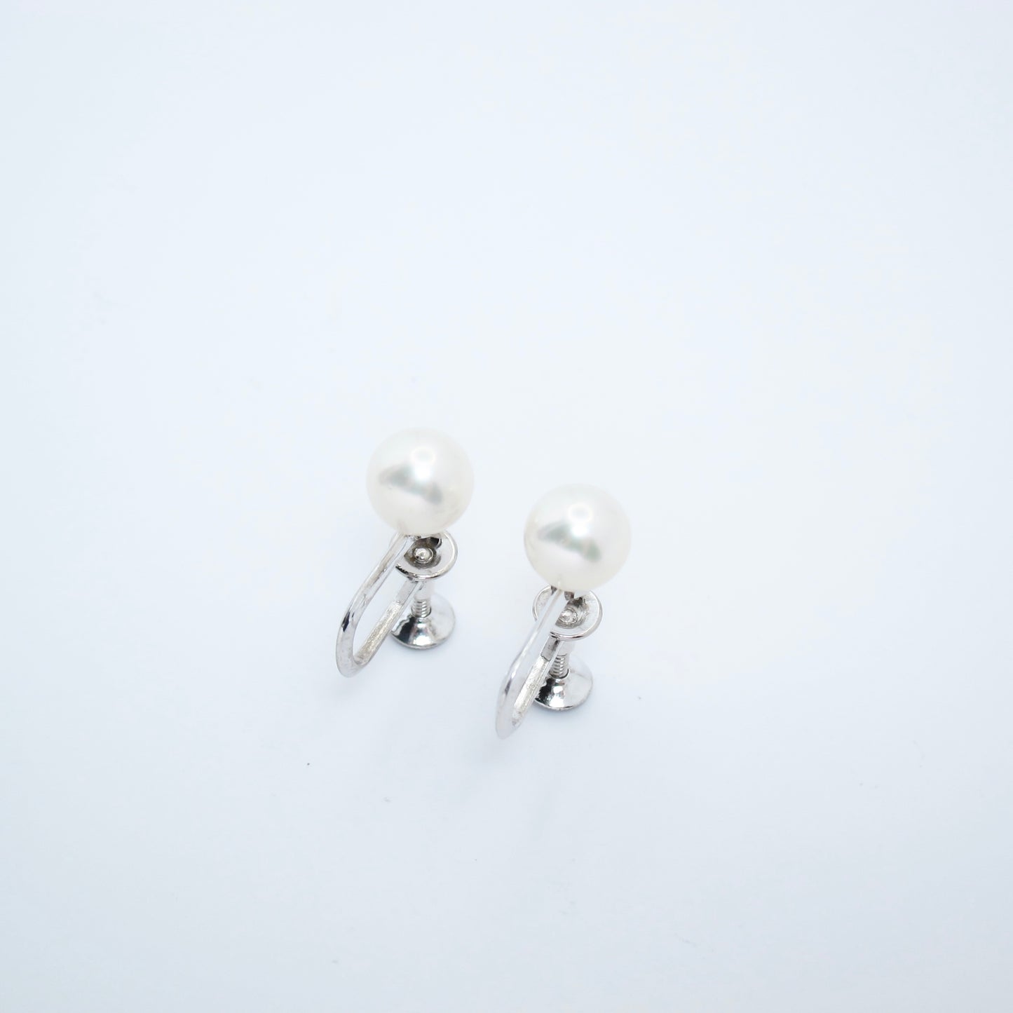 Mikimoto Vintage Akoya Pearl 14K White Gold Clip-on Earrings