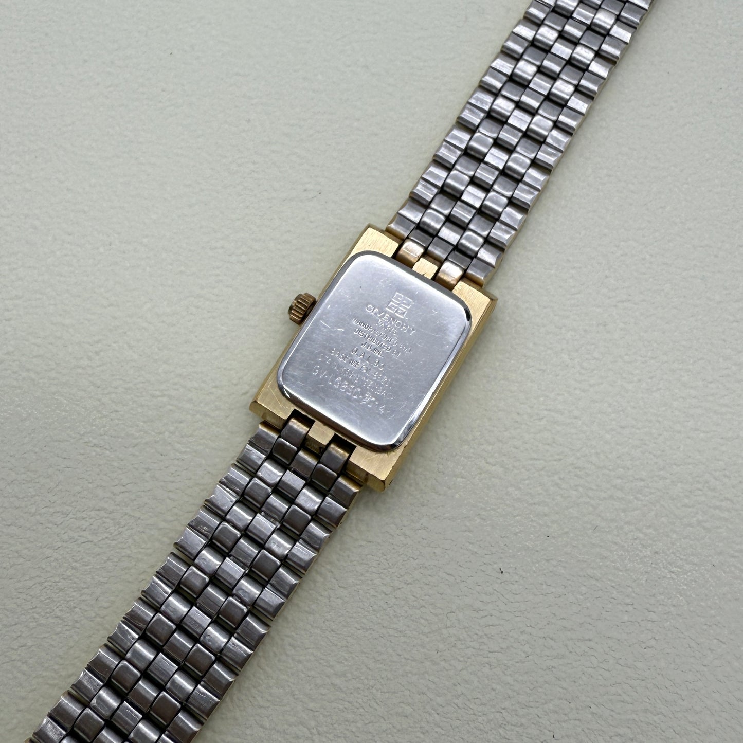 Givenchy Vintage Rectangle Yellow Face Golden Watch