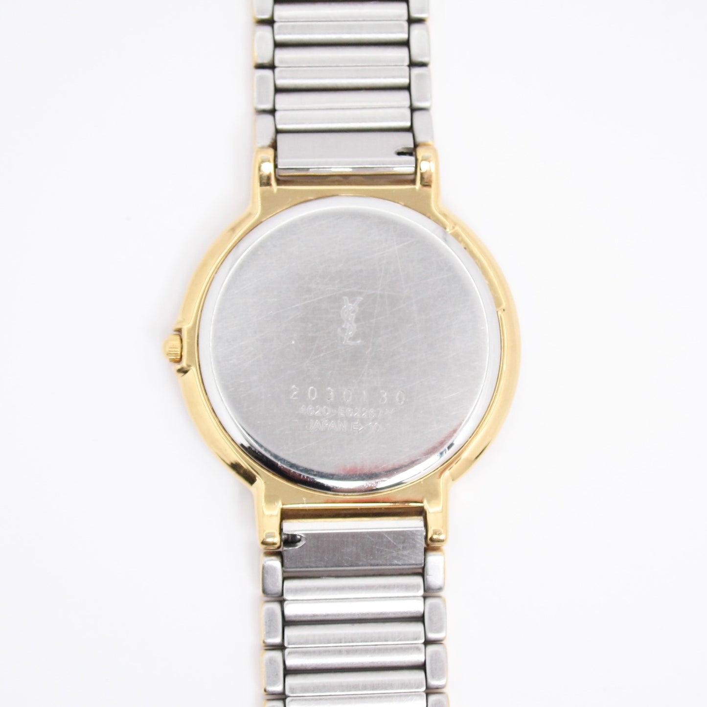 Yves Saint Laurent Vintage Round Champagne Face Two Tone Watch