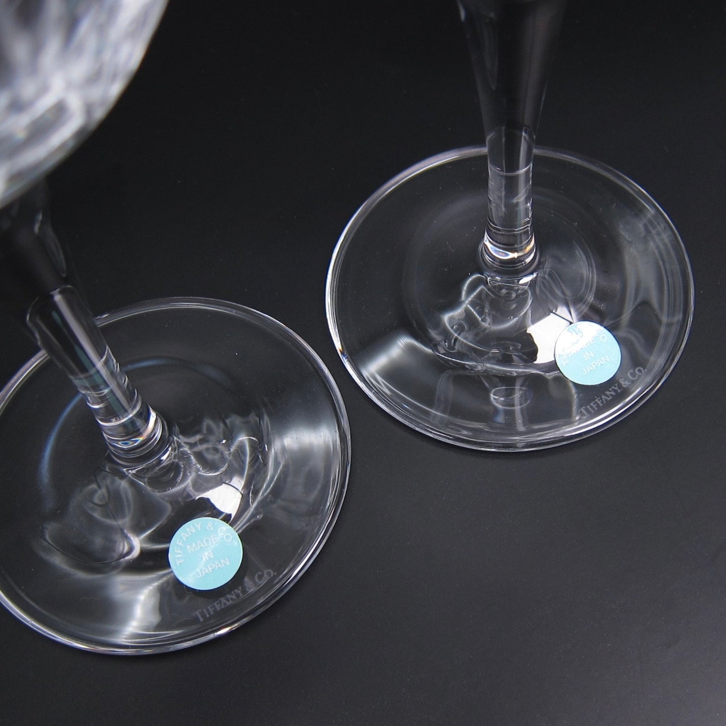 Tiffany Vintage Flower Motif Wine Glasses Set of 2