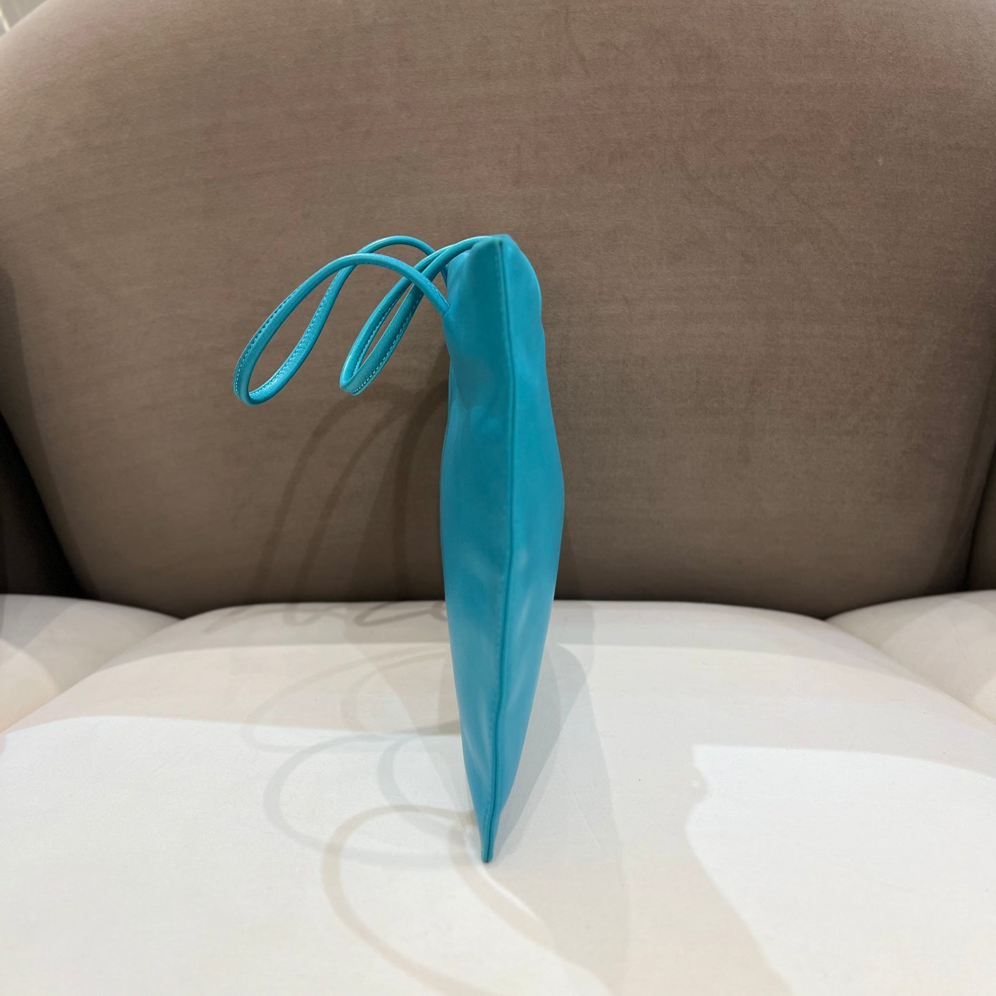 Loewe Vintage Light Blue Logo Charm Nappa Leather Tote Bag