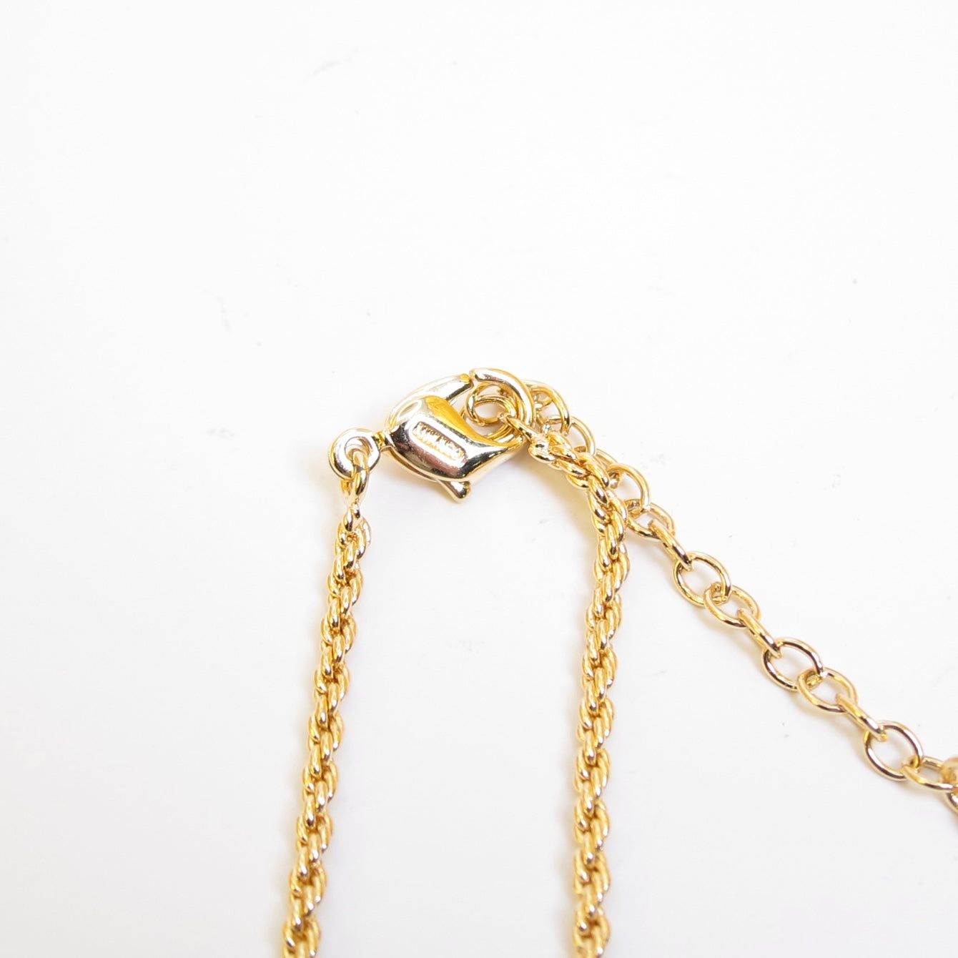 Christian Dior 復古藍色寶石和水鑽吊墜金色項鍊