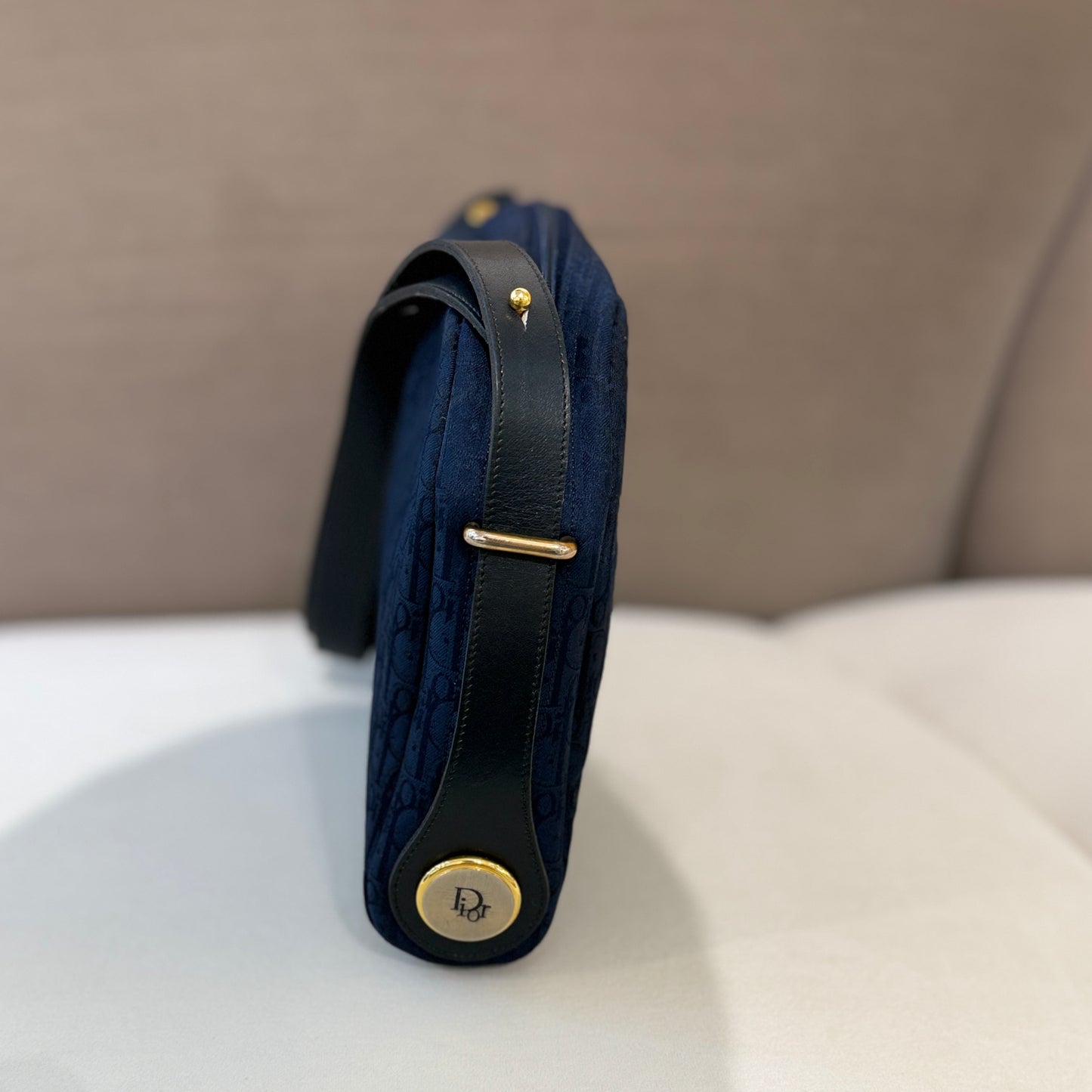 Christian Dior Navy Trotter Patten Shoulder Bag