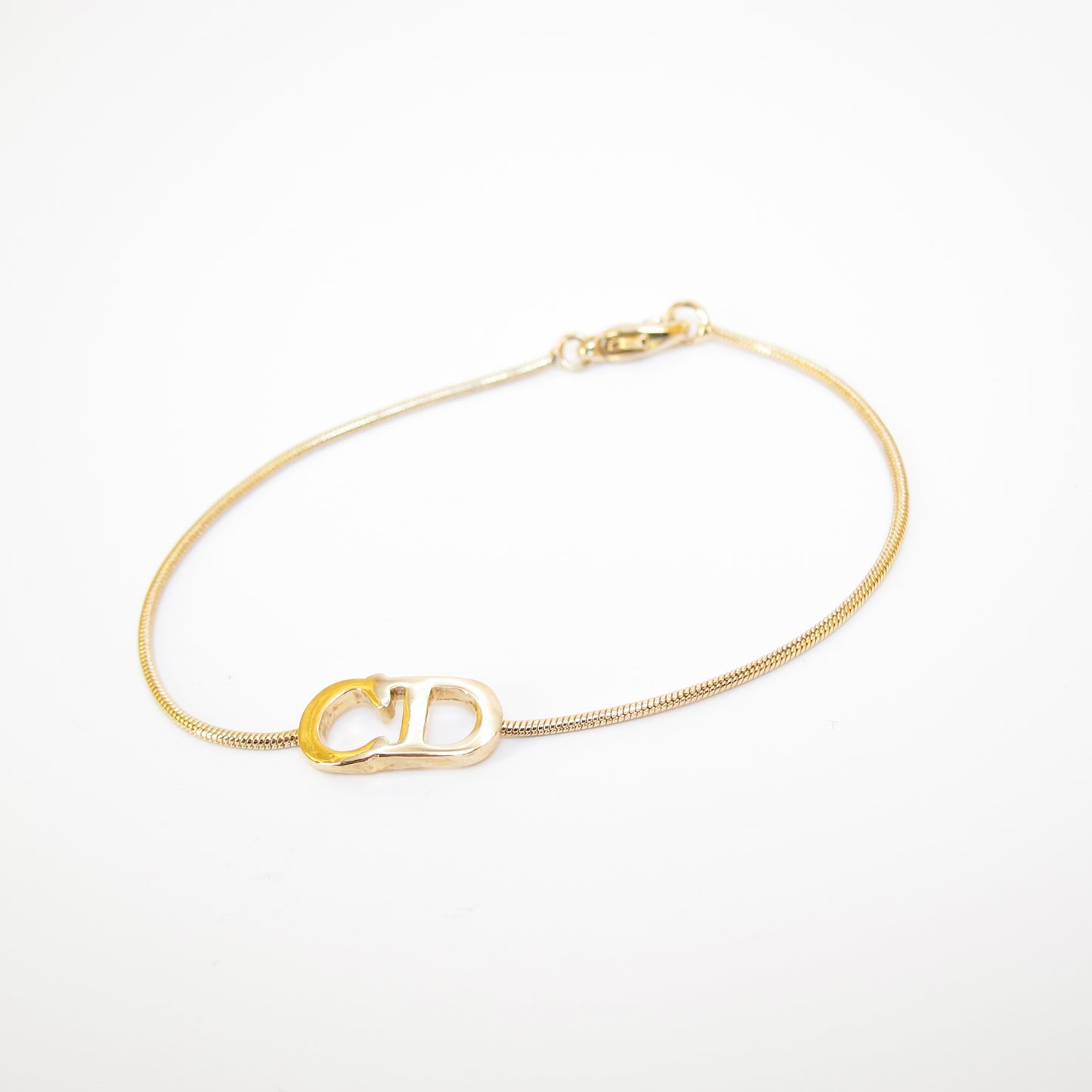 Christian Dior Vintage CD Logo Golden Bracelet