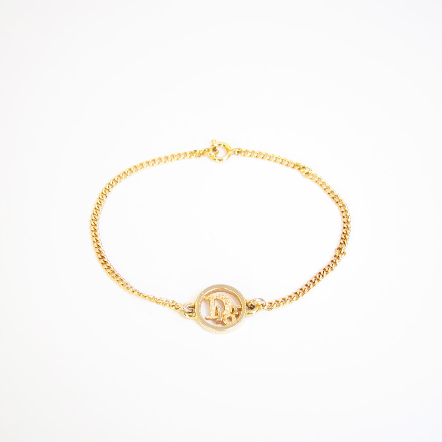 Christian Dior Vintage Dior Logo in Circle Golden Bracelet