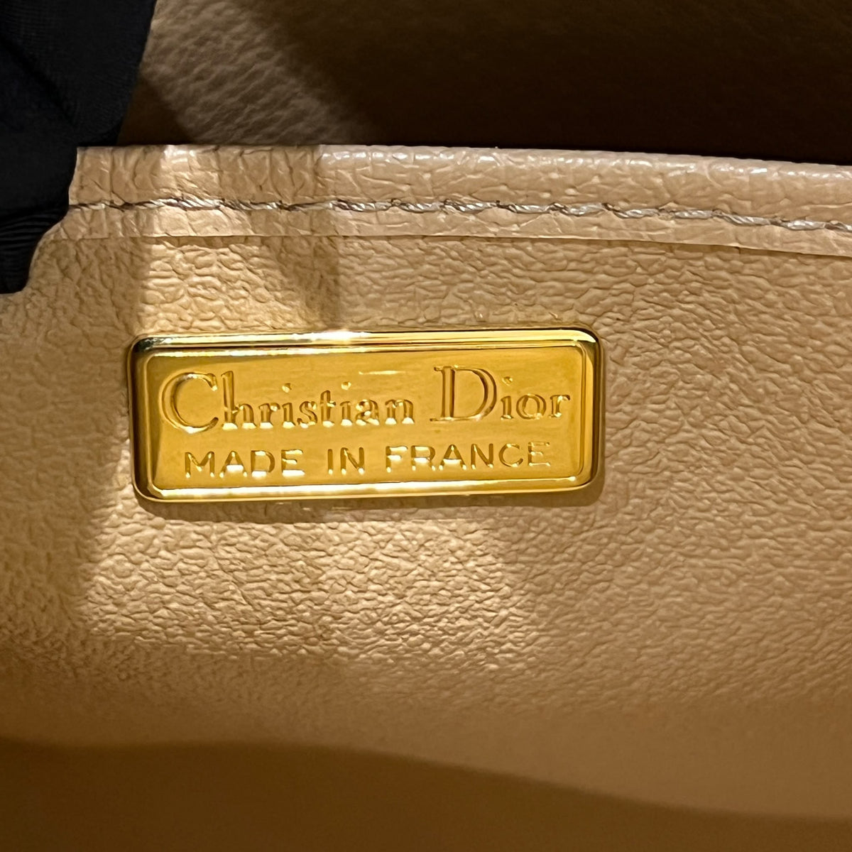 Christian Dior Vintage Black PVC Leather Gold Ring Boston Bag