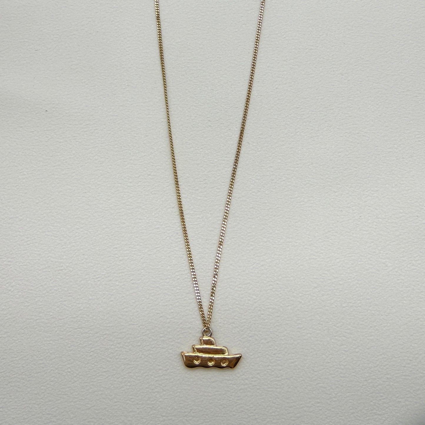 Givenchy Vintage Ship Motif Pendant Golden Necklace