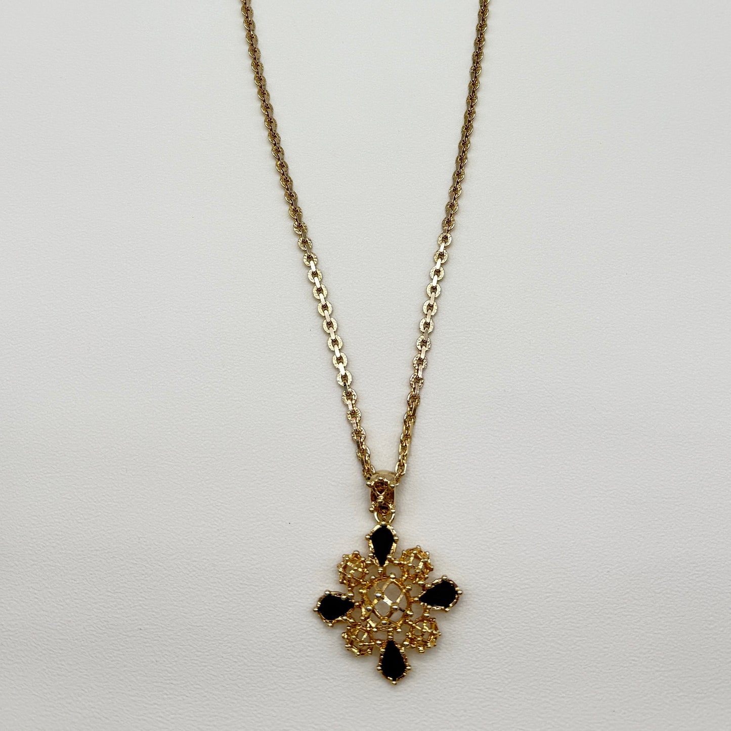 Yves Saint Laurent Vintage Black Stone and Golden Necklace