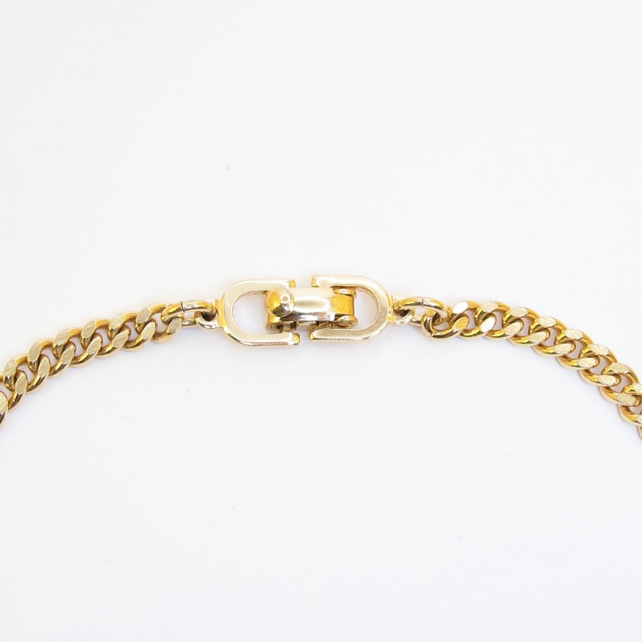 Christian Dior Vintage CD Logo with Rhinestone Golden Bracelet