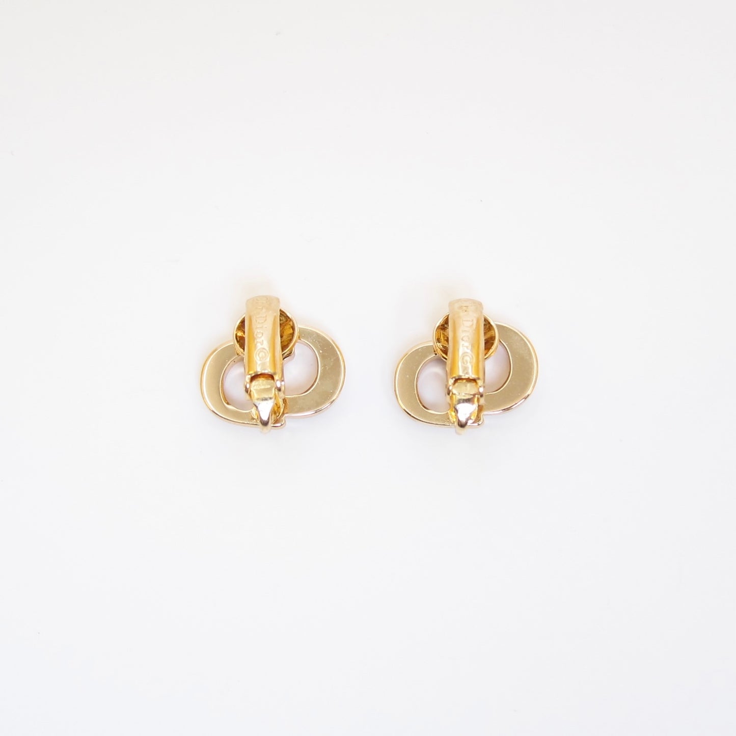 Christian Dior Vintage CD Logo Golden Clip-on Earrings