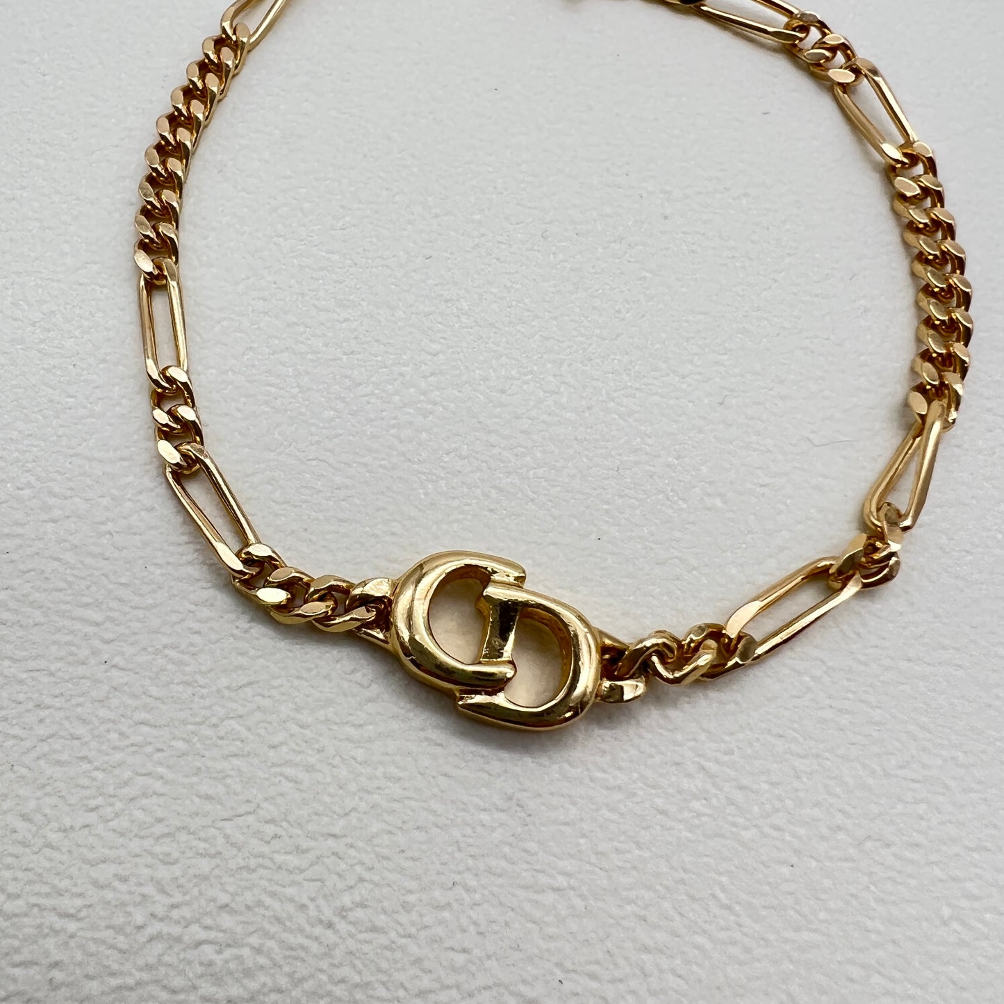 Christian Dior Vintage CD Logo Golden Bracelet