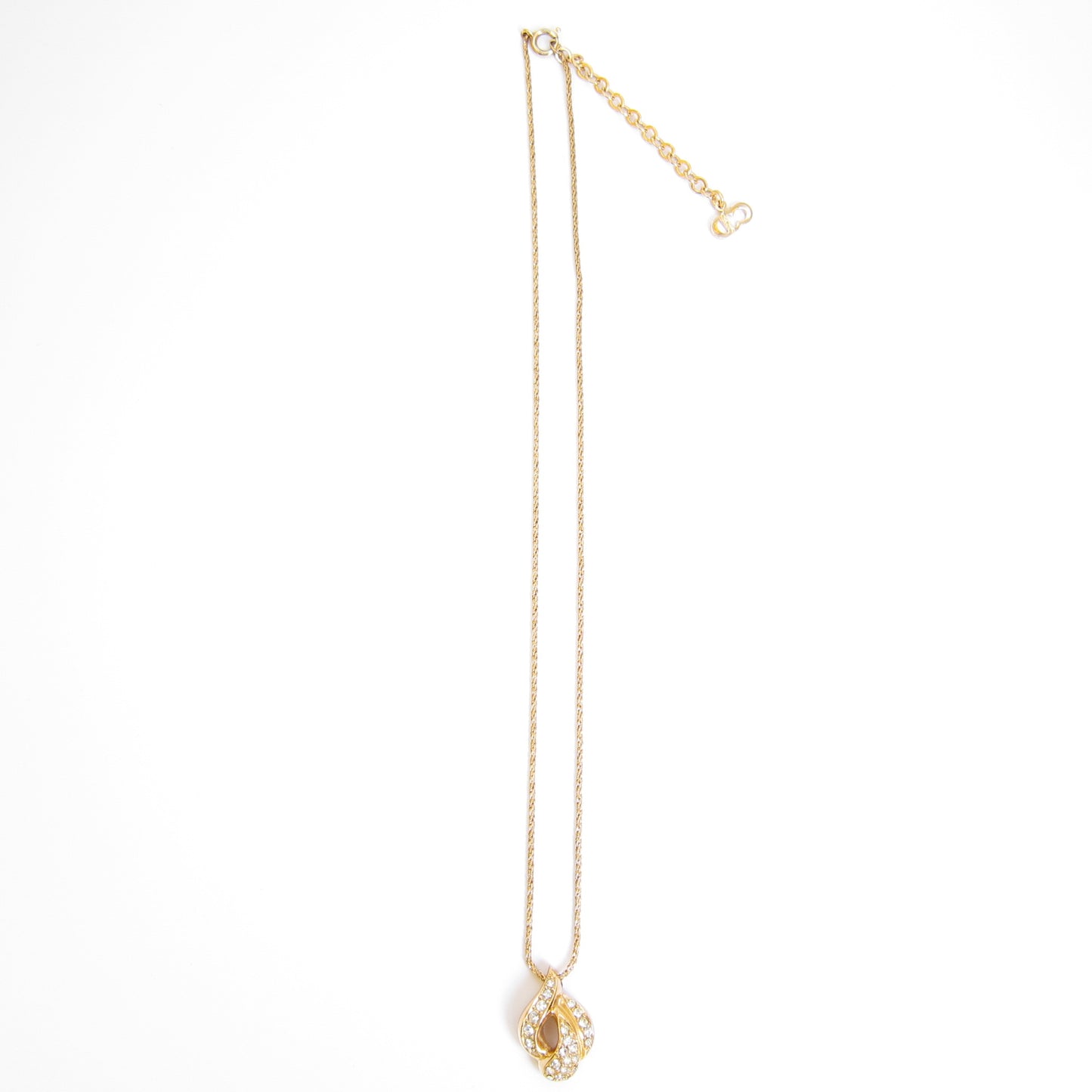 Christian Dior Vintage Rhinestone Golden Necklace