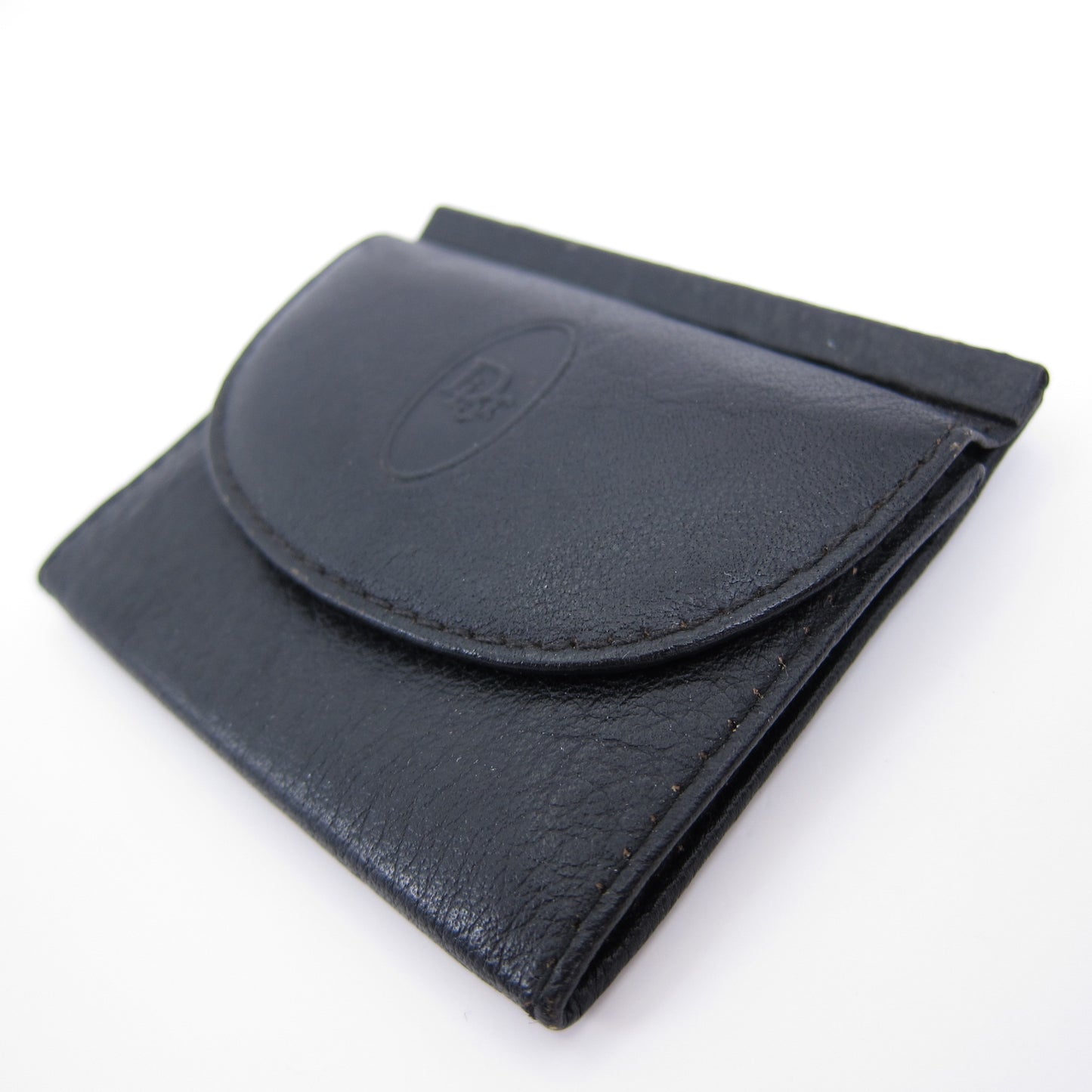 Christian Dior Vintage Dior Logo Black Leather Coin Case