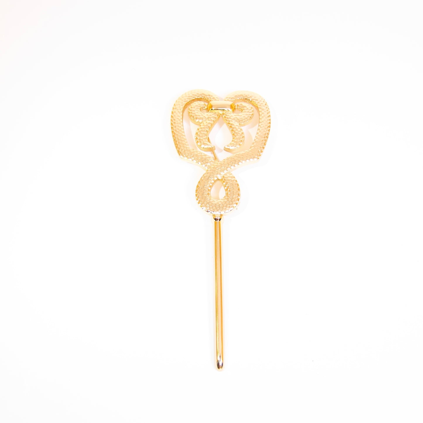 Christian Dior Vintage Ribbon Key Motif Golden Brooch