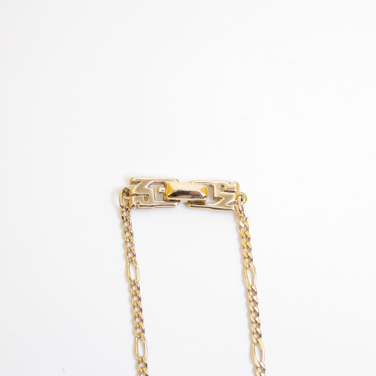 Nina Ricci Vintage NR Logo and Single Rhinestone Golden Necklace