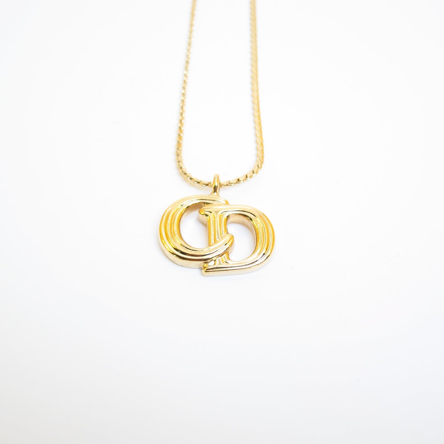 Christian Dior Vintage CD Logo Golden Necklace