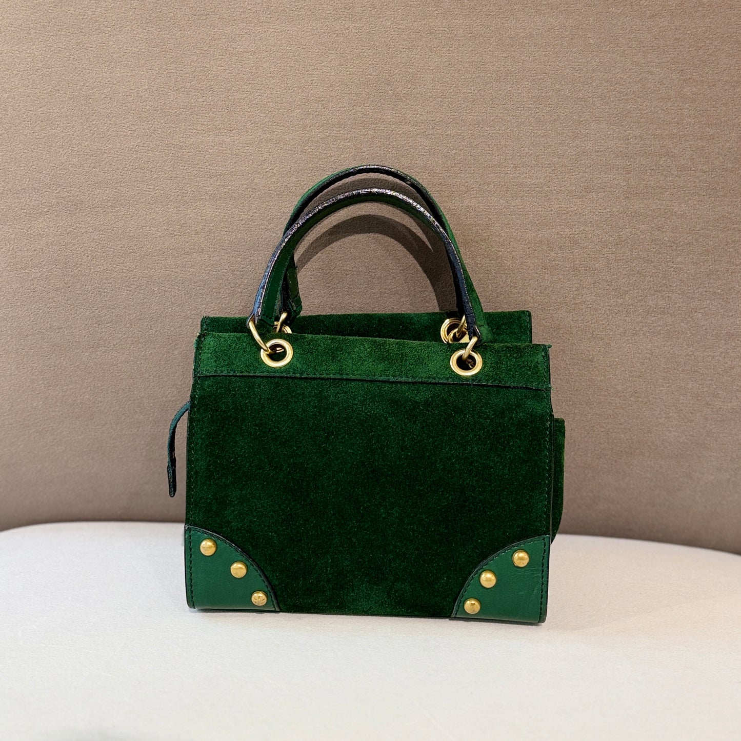 Celine Vintage Green Suede Mini Shoulder Bag