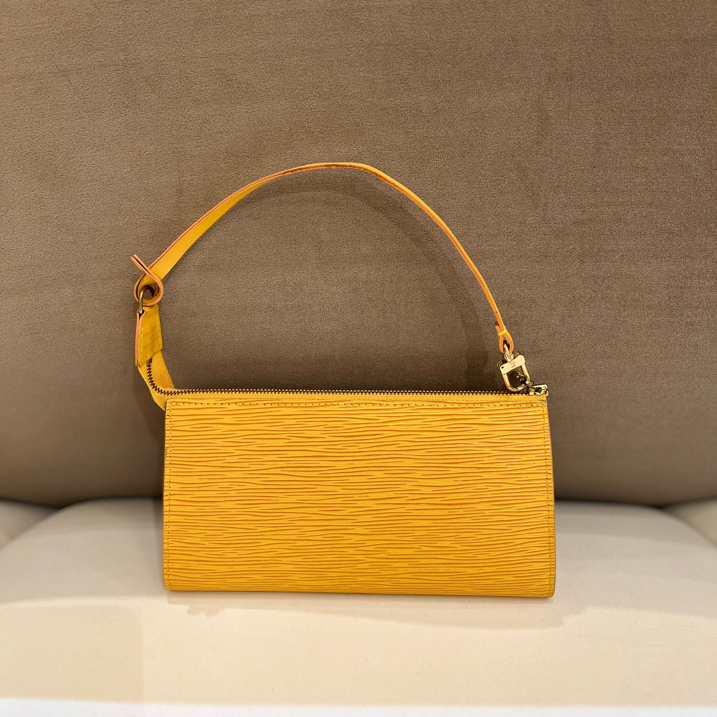 Louis Vuitton Vintage Yellow Epi Leather Pochette Shoulder Bag