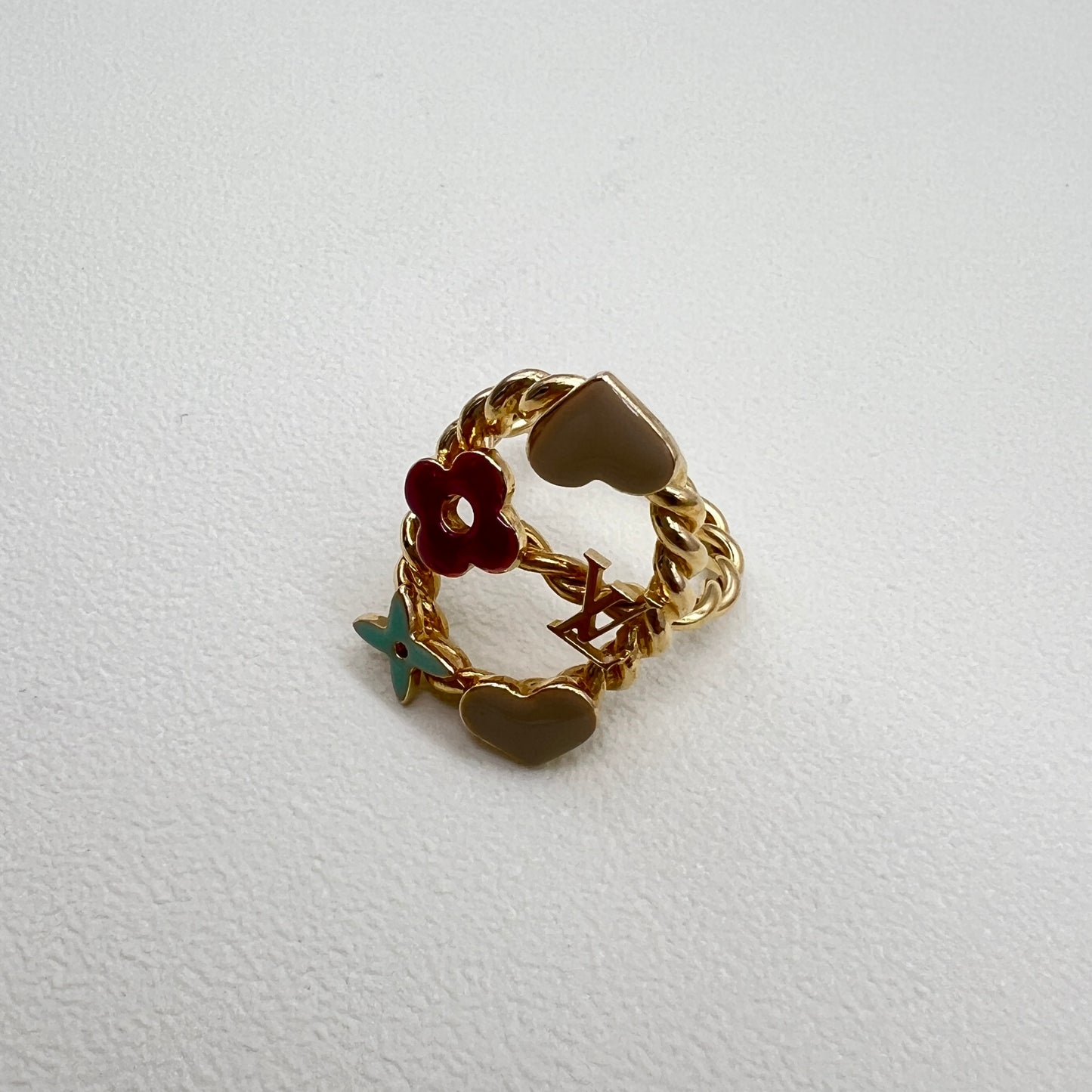 Louis Vuitton Vintage Multi Color Berg Sweet Monogram Golden Ring #12