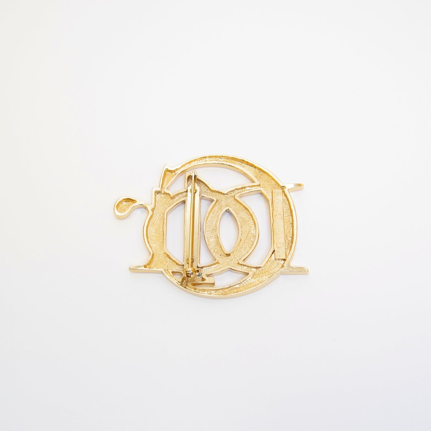 Christian Dior Vintage Dior Logo Golden Brooch