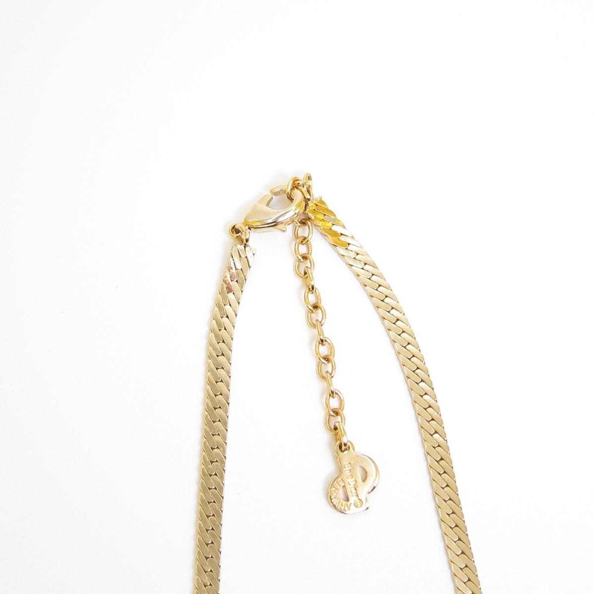 Christian Dior 中古閃石 V 形金色頸鏈,42 厘米