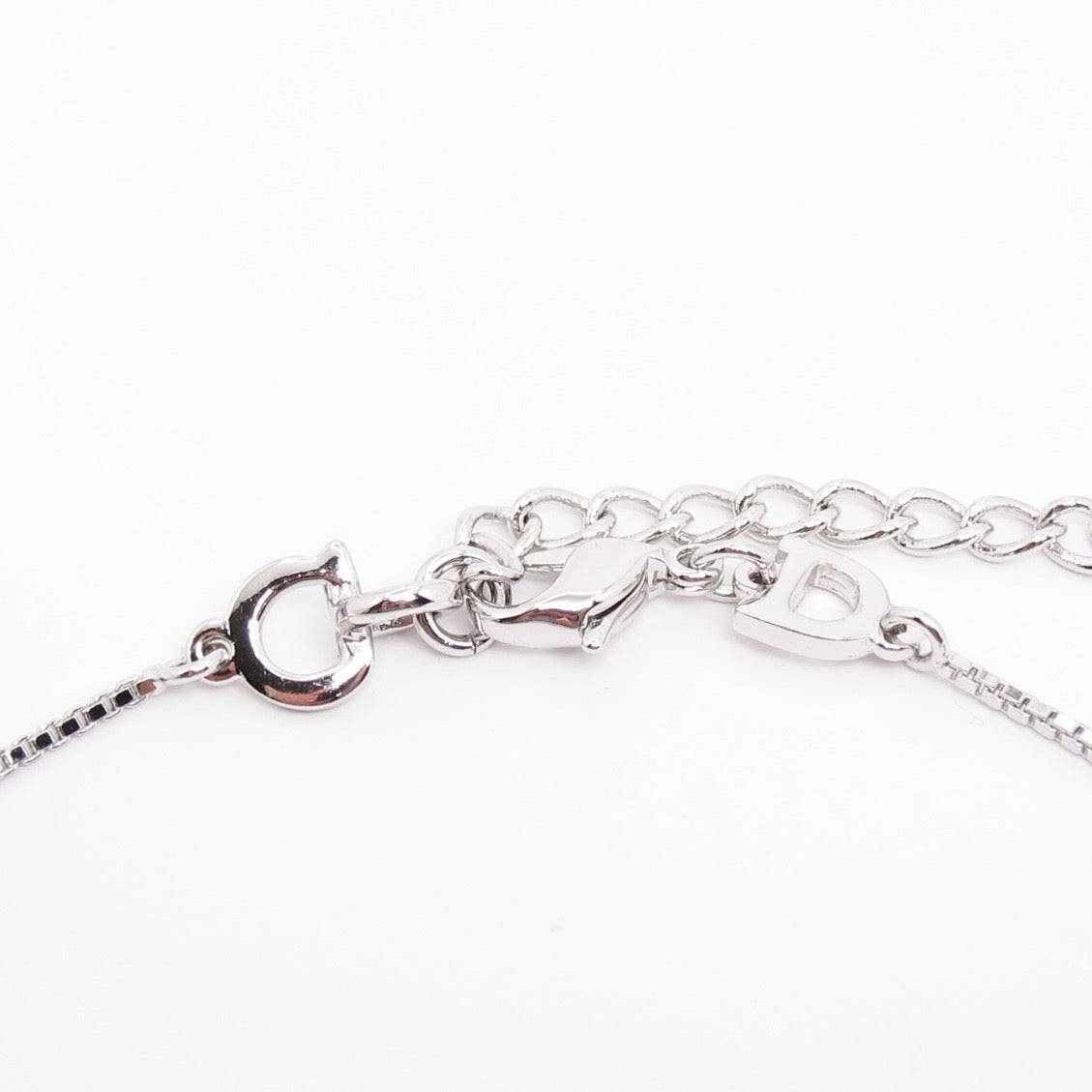 Christian Dior Vintage Dior Logo Plate Silver Bracelet