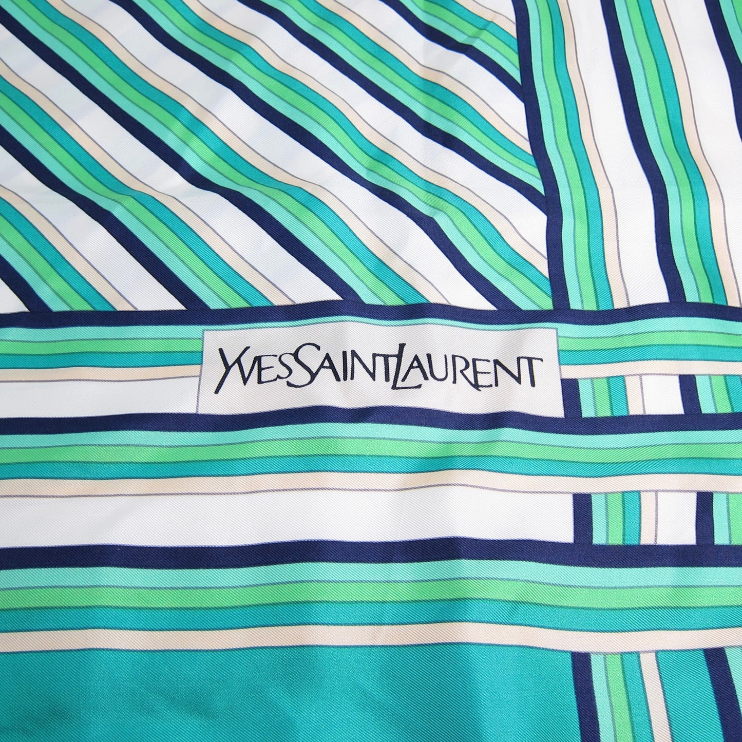 Yves Saint Laurent Vintage Striped Silk Scarf