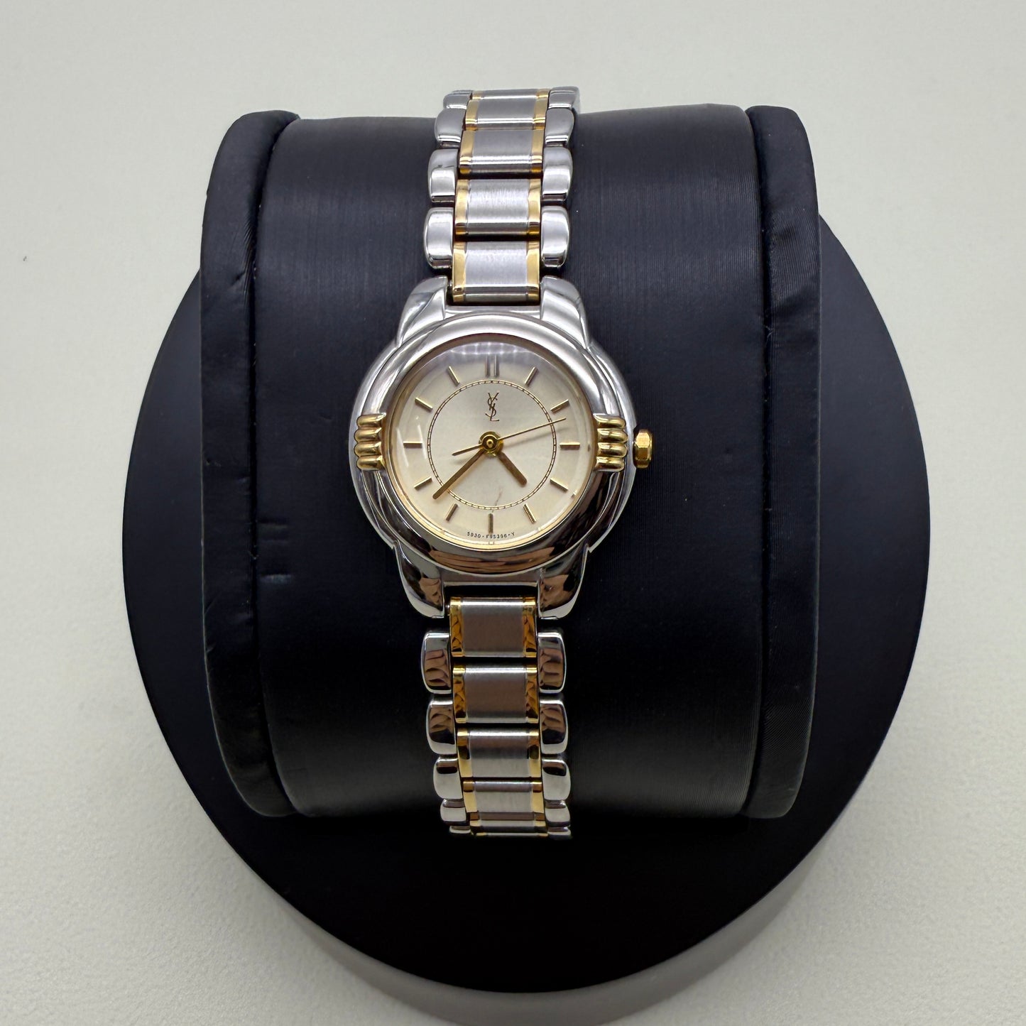 Yves Saint Laurent Vintage Round Ivory Face Two Tone Ladies Watch