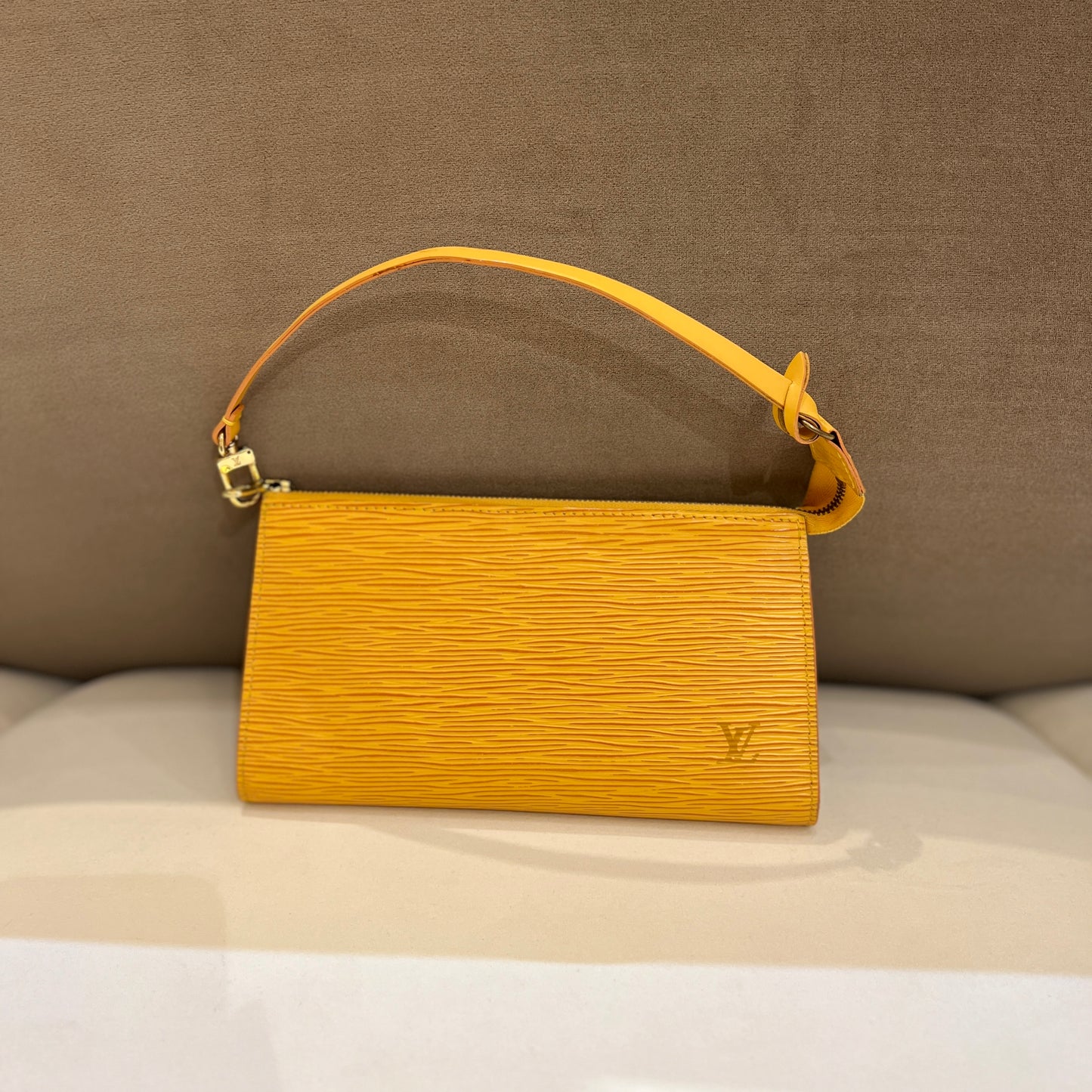 Louis Vuitton Vintage Yellow Epi Leather Pochette Shoulder Bag