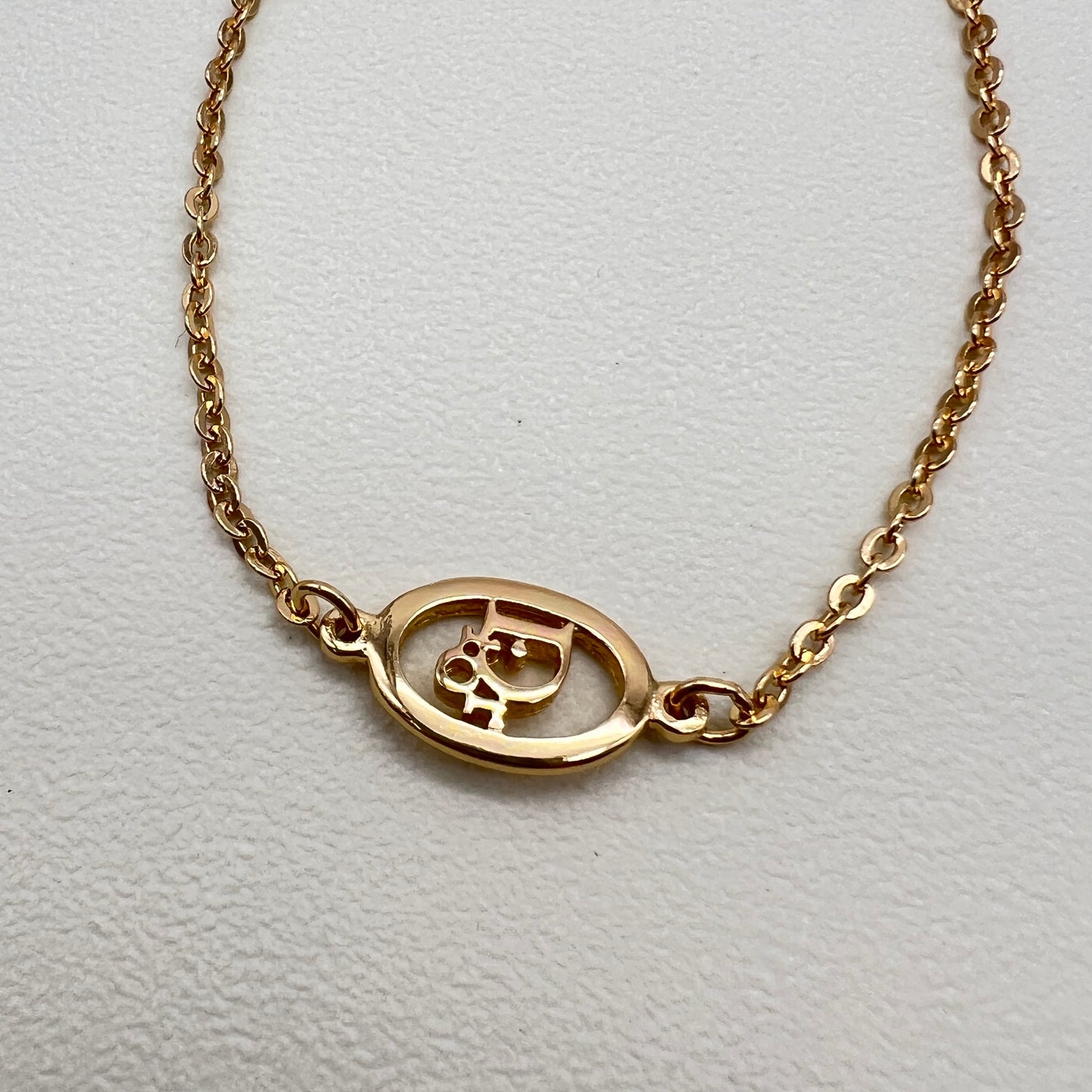 Christian Dior Vintage Dior Logo in Oval Shape Golden Bracelet