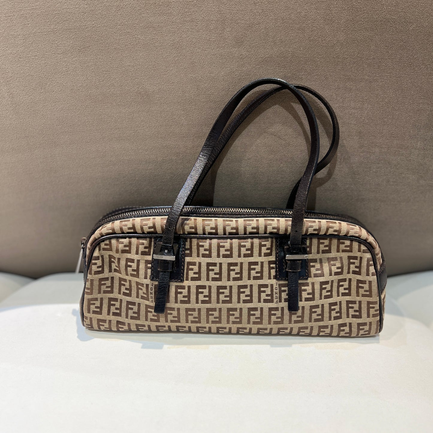 Fendi Vintage Double F Zucchino Handbag