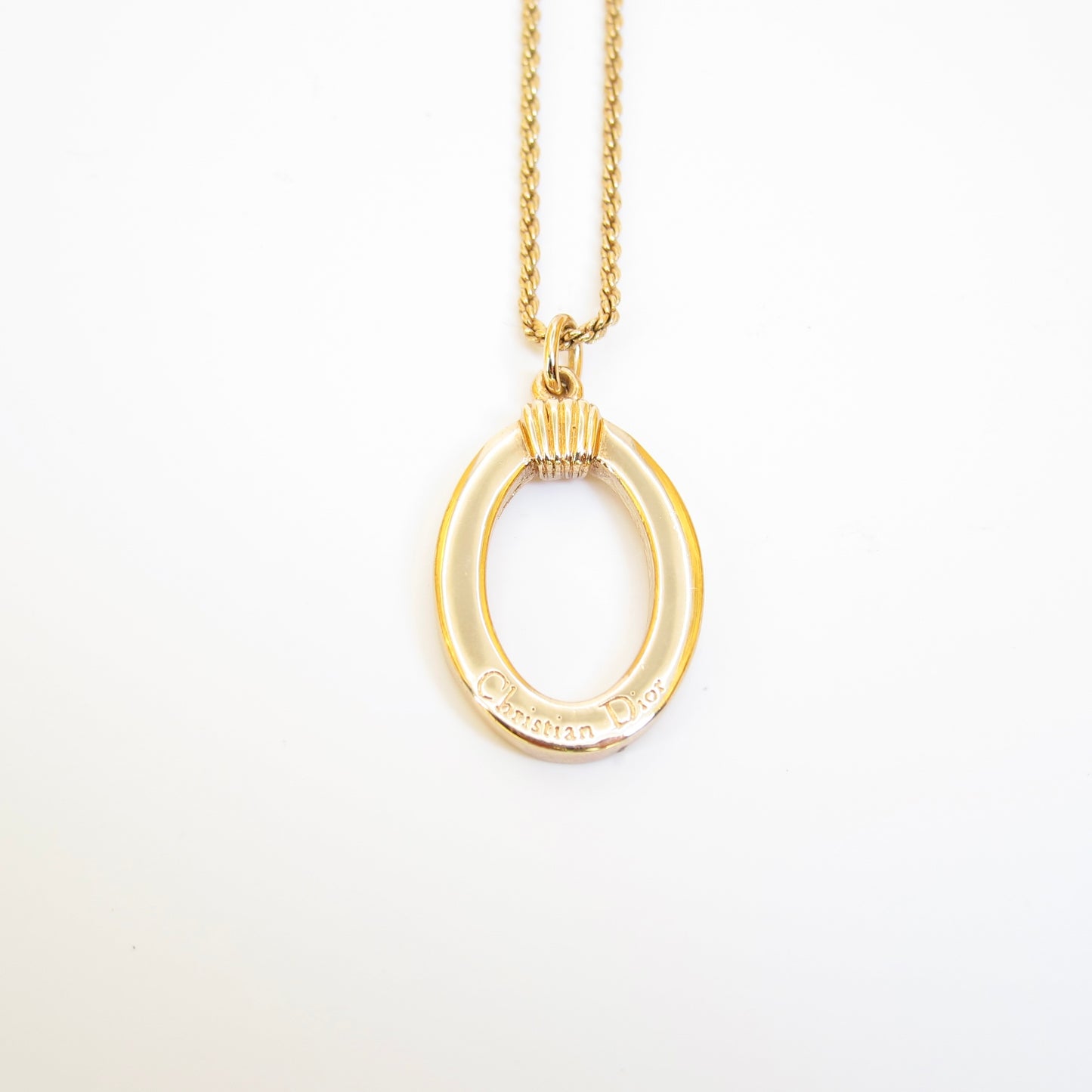 Christian Dior Vintage Christian Dior Logo on Letter O Golden Necklace