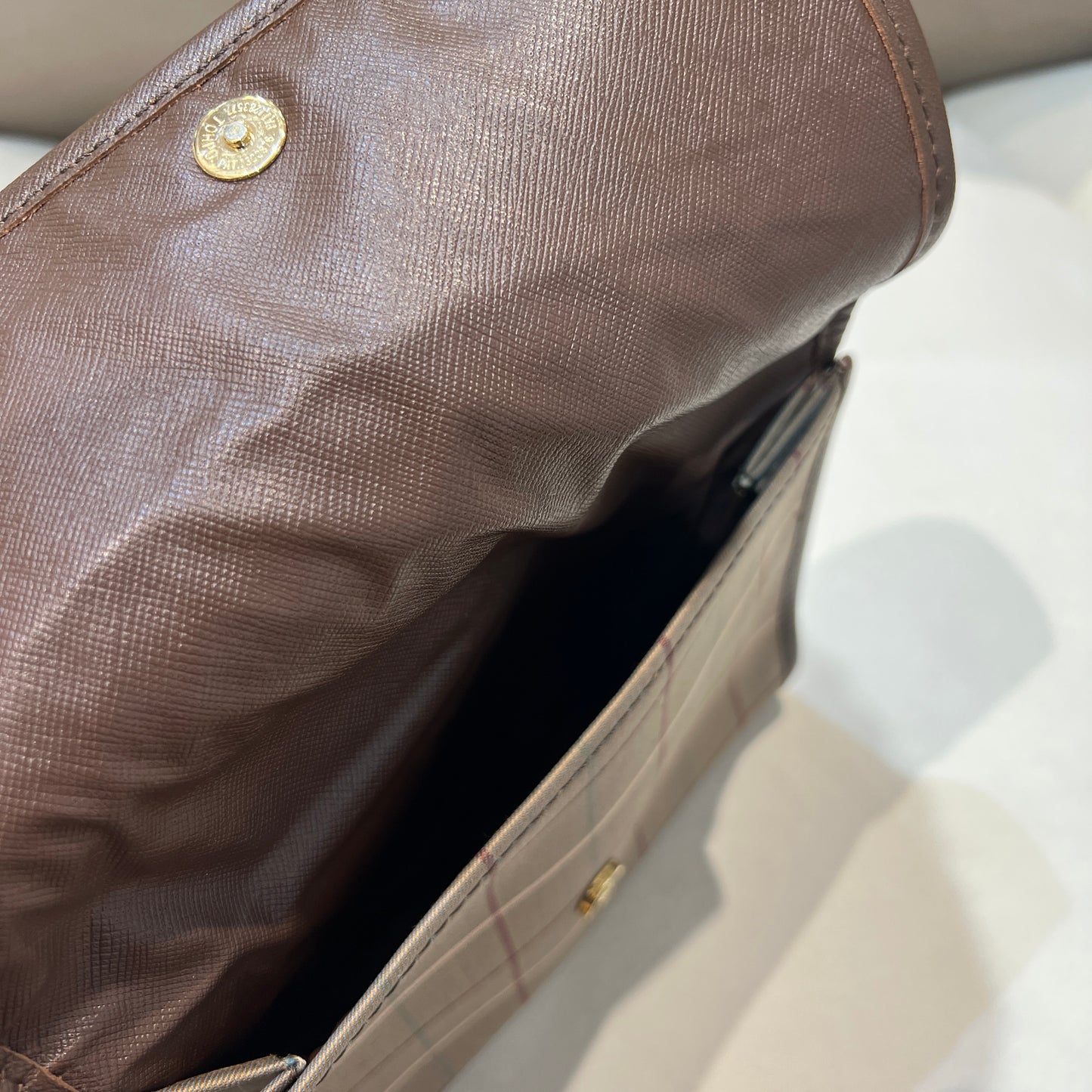 Burberry Vintage Classic Nova Check Brown Color Clutch Bag