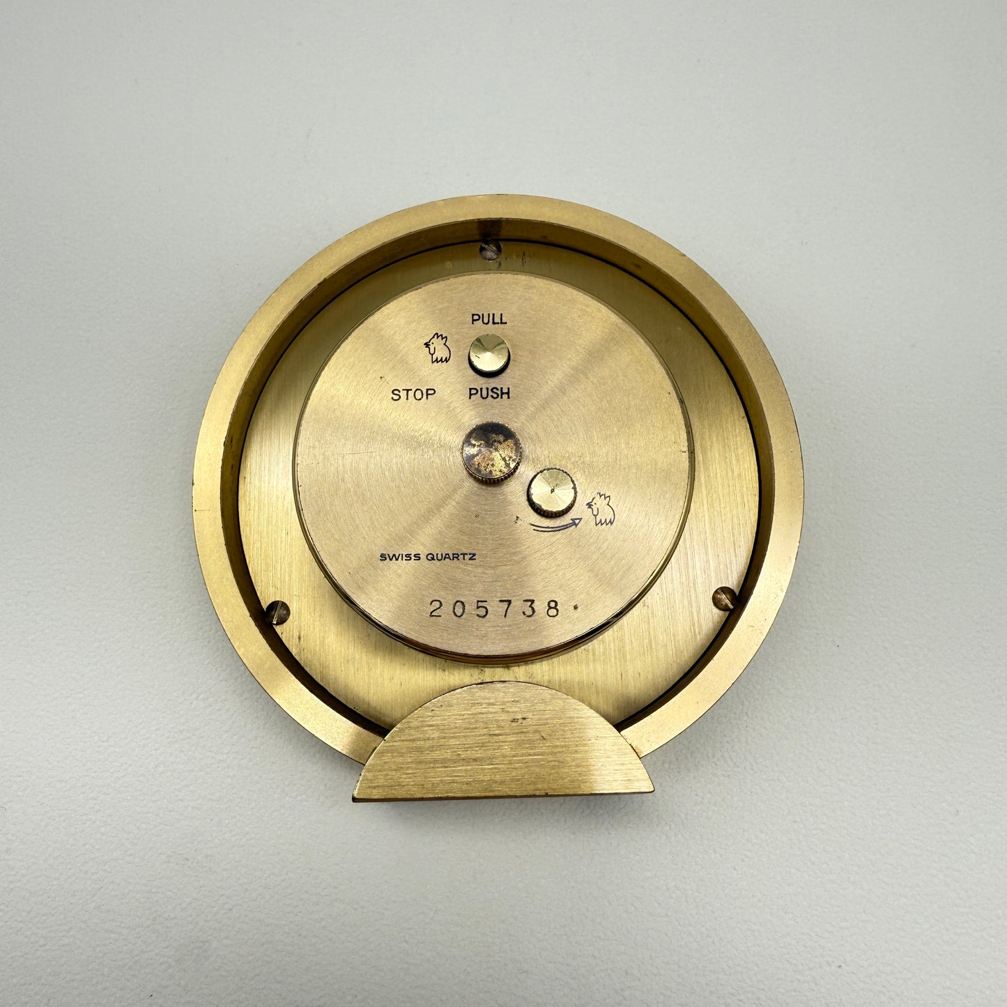 Tiffany Vintage Round Shape White Face Golden Table Clock