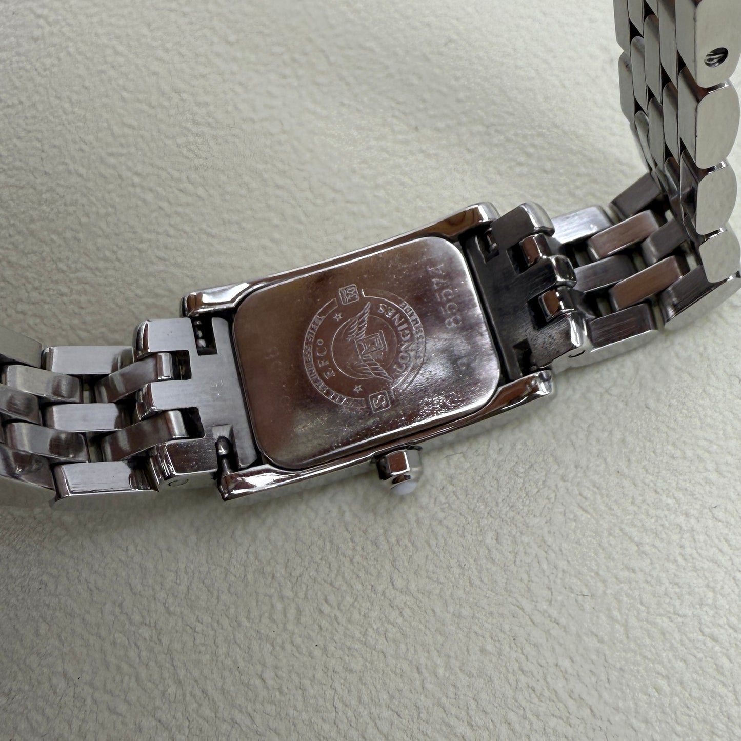 Longines Vintage Rectangle Pearl Face Stainless Steel Watch